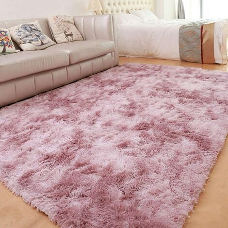Tappeto Shaggy per soggiorno 160 x 230 cm Tappeto rosa morbido in fibra di  polipropilene morbido