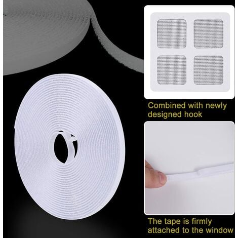 Set di 2 zanzariere per finestra 150 x 200 cm rete in nylon bianco antizanzare e antiinsetto con striscia adesiva + 2 rep patch