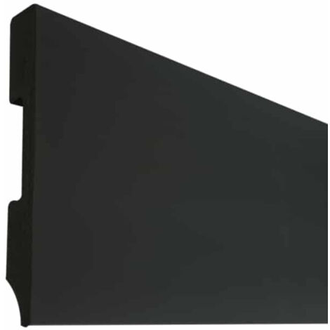 Lot de 5 - Plinthe plastique noire 12 cm x 240 cm
