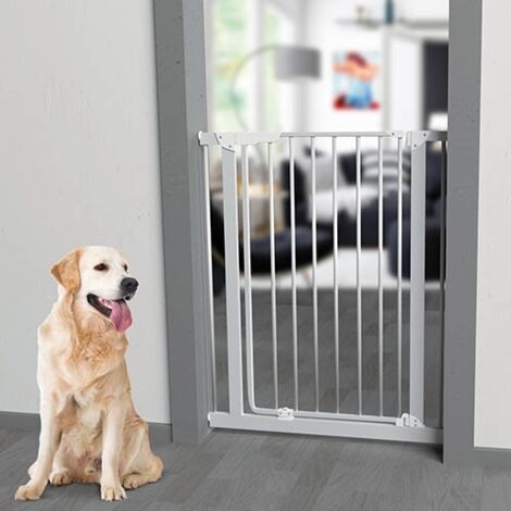 Nordlinger – Barrière de sécurité animale Mara – Hauteur 95 cm – Largeur ajustable de 73 à 84 cm – Système de fixation par pression – Couleur blanc