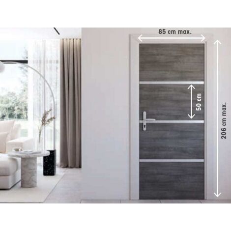 Kit rénovation porte gris agate et profilés noirs Non encollé