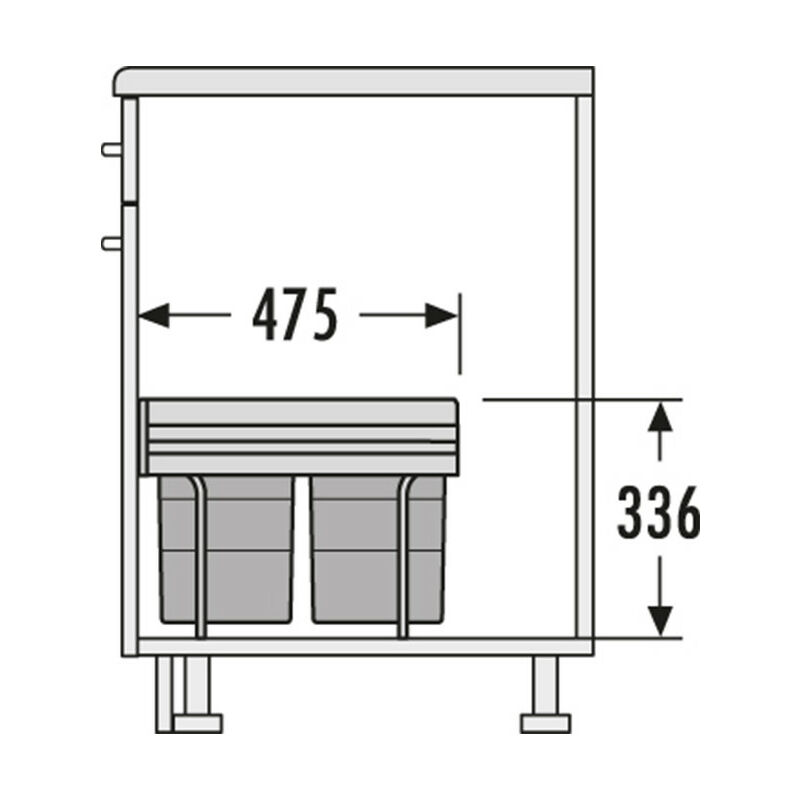 Poubelle de cuisine encastrable 40L Hailo Easy Cargo