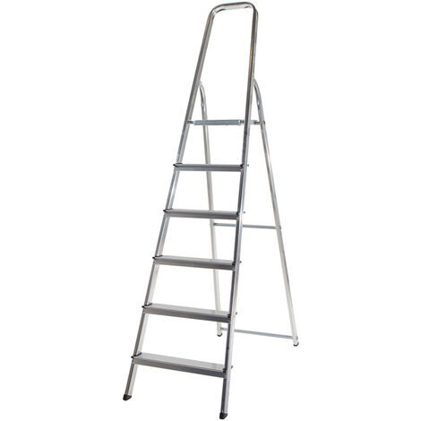 Escabeau ménager pliable en aluminium 6 marches léger Selekta (1/5)