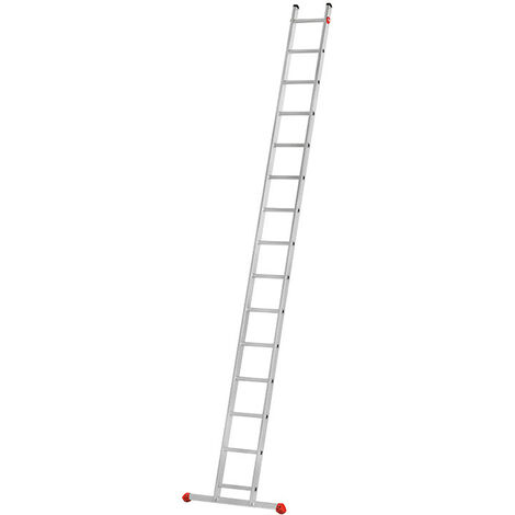 Echelle simple 15 échelons 4,2m/5,15m en alu professionnelle Hailo ProfiStep Uno