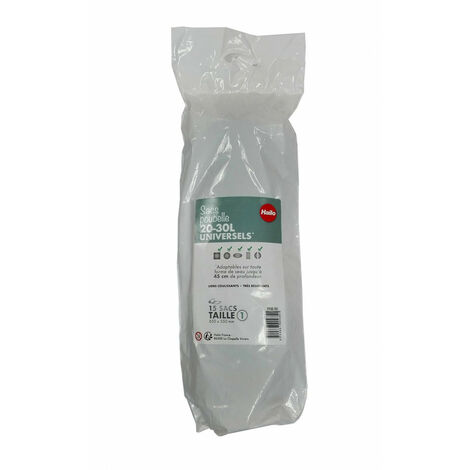 Hailo – Pack de 10 rouleaux de sacs poubelle universels 20 à 30L – Total 150 sacs – Pour poubelles jusqu'à 45 cm de profondeur