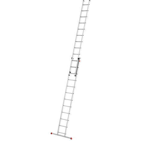 Hailo – Échelle coulissante à main 2 plans 12 échelons 6,75m en aluminium – Échelons antidérapants – Charge max 150 kg – Pour travaux en hauteur