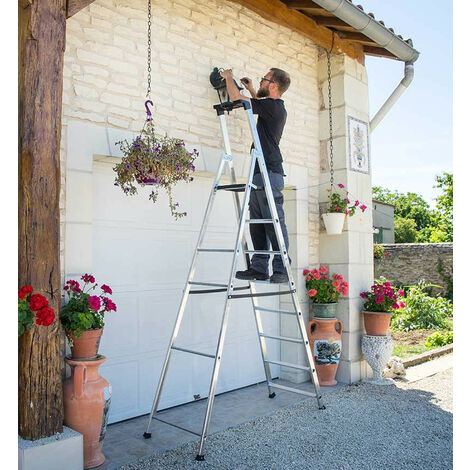 Escabeau professionnel 4 marches Alu PEHD - Hailo France