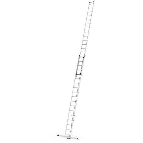 Hailo – Échelle coulissante à corde 2x18 échelons 150 kg – Hauteur maximale 9,45 m – Aluminium léger 27,9 kg – Échelons antidérapants (1/8)