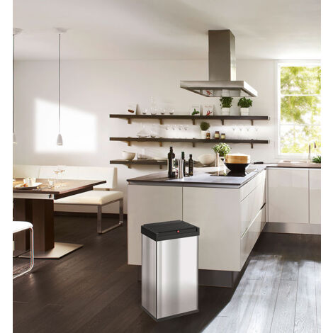 Poubelle de cuisine grand volume 35L Hailo Big-Box Swing L Coloris - Noir