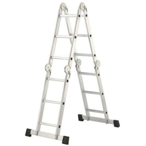 Hailo – Échelle pliante articulée 4x3 échelons 4m35 – Aluminium léger – Charge maximale 150 kg – 6 articulations de sécurité