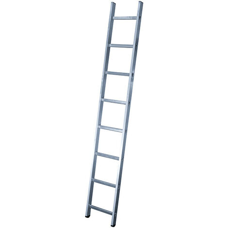 Hailo – Échelle simple 8 échelons 3,20m en aluminium – Charge maximale 150 kg – Antidérapante et légère 3,2 kg – Pour travaux intérieurs et extérieurs