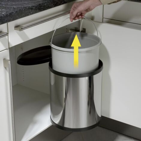 Poubelle de cuisine encastrable sous évier 15L Hailo Compact-Box M Coloris - Inox