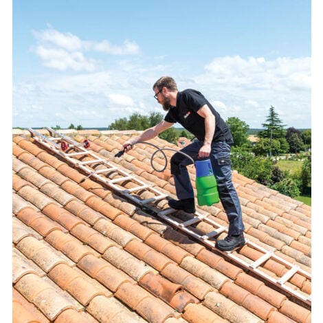 Echelle plate de toit en bois pour couvreur avec crochet de toit 5m Hailo Safety Roof