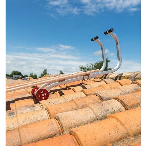 Echelle plate de toit en bois pour couvreur avec crochet de toit 5m Hailo Safety Roof