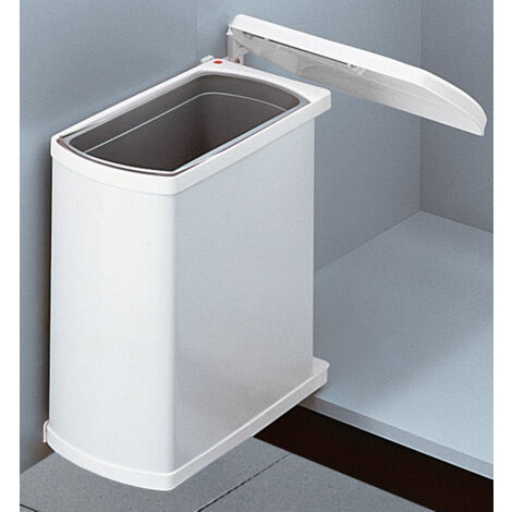 Hailo – Poubelle sous évier 18L – Bac amovible en plastique – Acier inoxydable – Compatible meubles 45cm – Conception peu encombrante