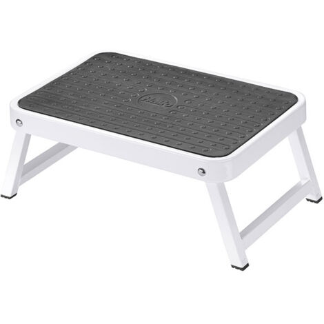 Hailo – Marchepied pliant en acier 1 marche – Charge maximale 150kg – Surface antidérapante – Hauteur d'accès 217cm – Dimensions plié 38x26x3,5cm