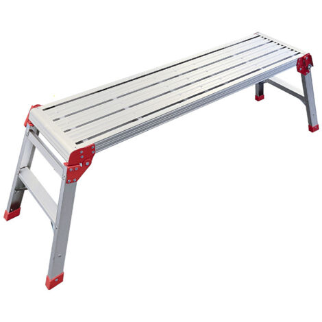Hailo – Plateforme de travail pliante aluminium 1m20 – Hauteur de travail 2,50 m – Charge max 150 kg – Surface antidérapante pour sécurité - PL120