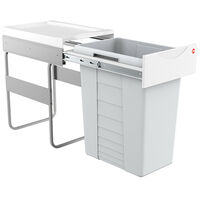 Hailo – Poubelle sous évier encastrable 40L – Bac amovible – Couvercle anti-odeurs – Installation facile dans meubles 40 cm