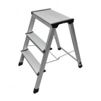 Hailo – Marchepied 3 marches pliant antidérapant aluminium – Charge maximale 150kg – Large plateforme 34x20cm – Stabilité renforcée