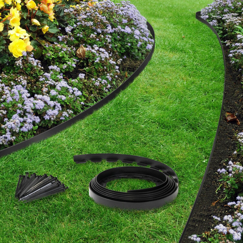 SWANEW Bordes De Césped En Revestimiento De Madera Canteado De Cama Canteado De Corte 2003015cm Antracita 85932845