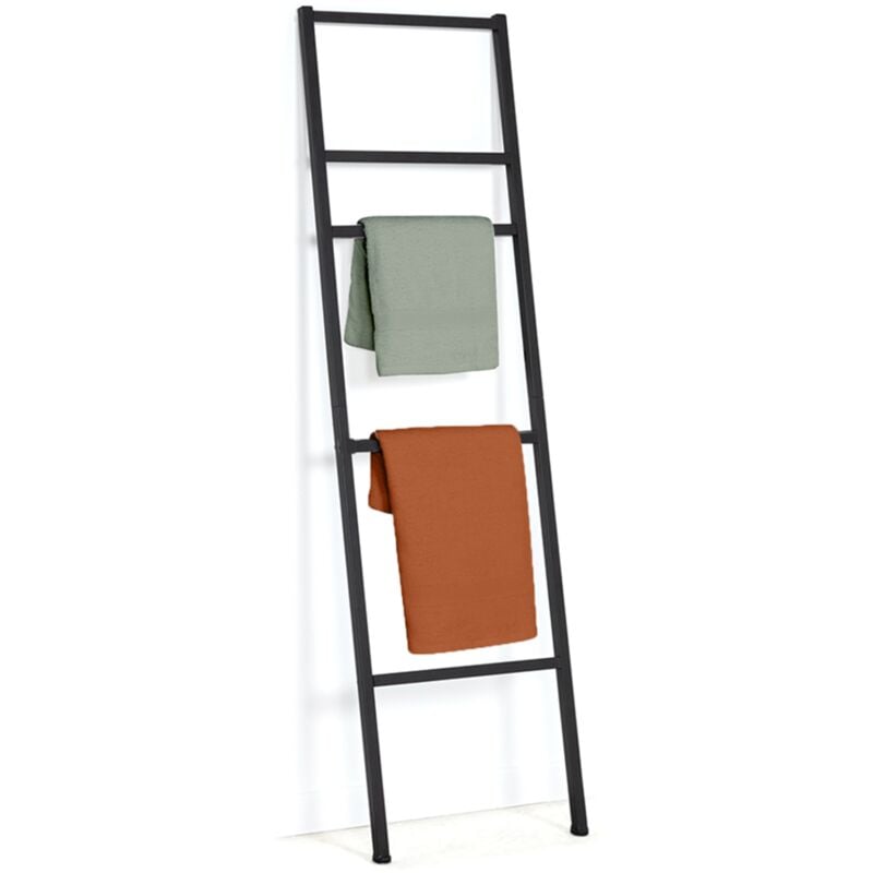 Portasciugamani A Scala Jayden 6 Livelli In Acciaio Nero - Per Bagno - Design Moderno E Funzionale - Foto 8
