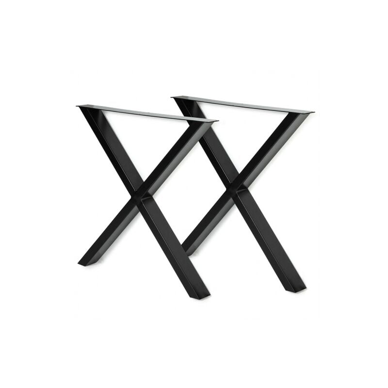 Set di 2 gambe per tavolo forma X 69x72 cm design industriale