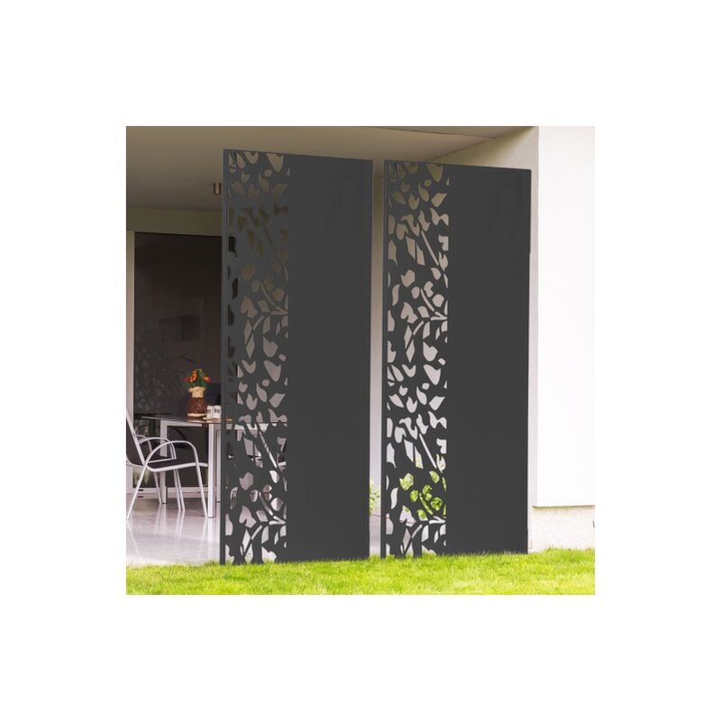 Pannello decorativo universale 160 x 60 CM FLOWER grigio semi-traforato sul  lato