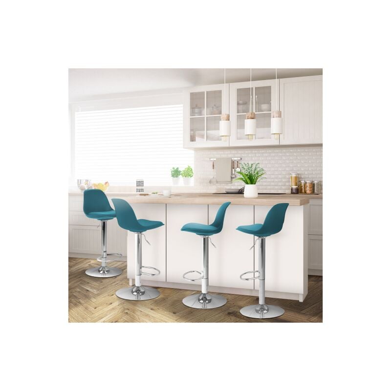 Set di 4 sgabelli da bar KARL design blu anatra