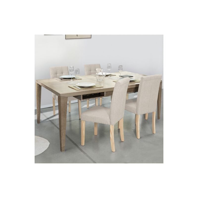 Set di 4 sedie da pranzo beige ASTORIA 