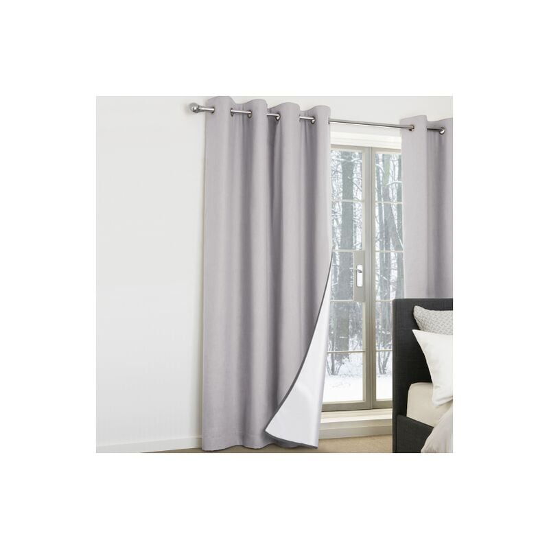 Set di 2 tende termiche grigio claro 135x240 cm