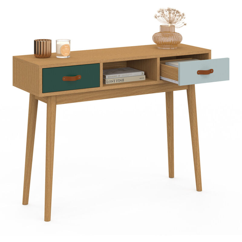 Fortino - Consolle Tavolo Allungabile 91x50/250 cm in Melaminico Antigraffio Verde Salvia | Leroy Merlin