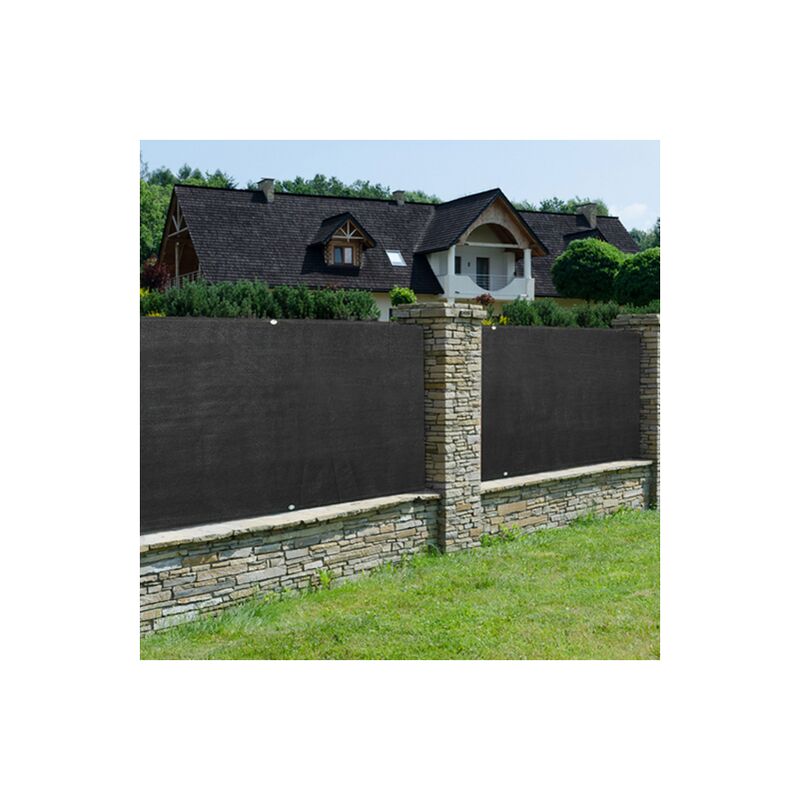 Rete ombreggiante 1,2x10m, telo frangivista recinzione giardino 220g/m²,  nero