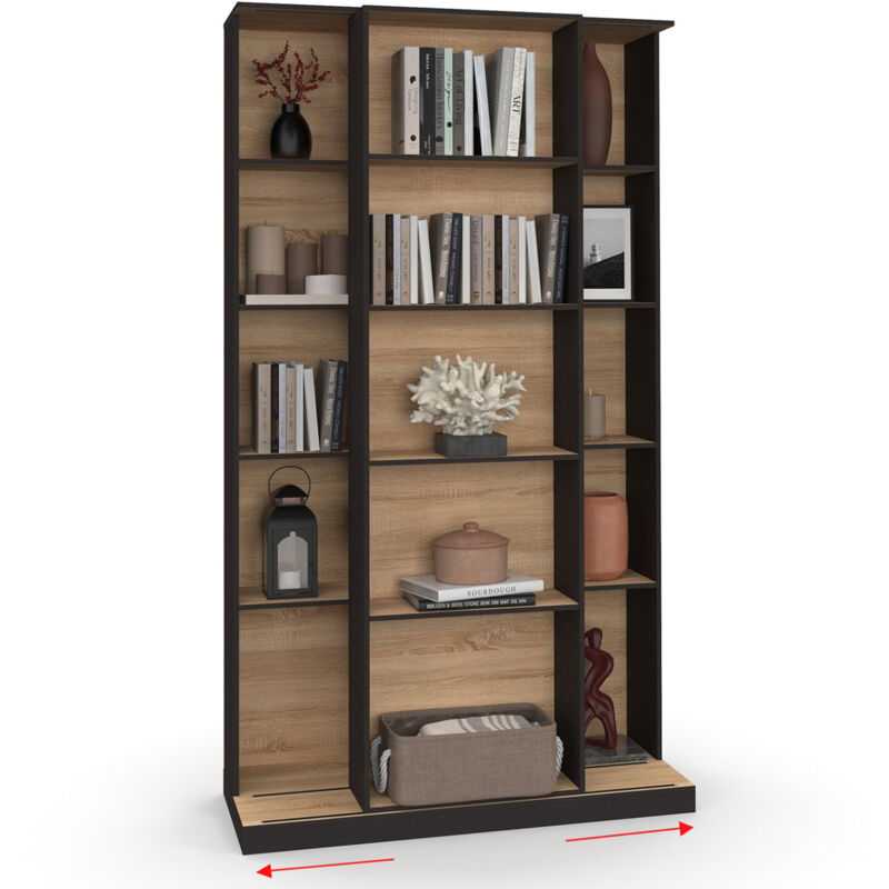 Libreria 5 livelli 90x30x180 cm Legno massello di recupero