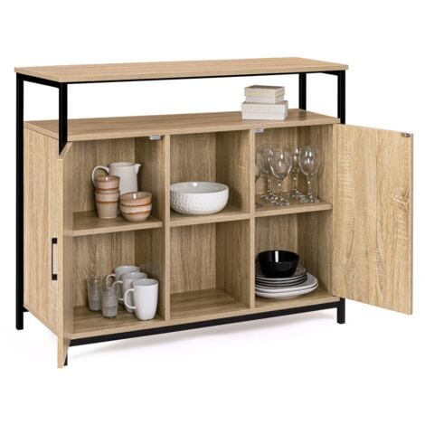 Credenza a 2 ante con ripiano dal design industriale DETROIT