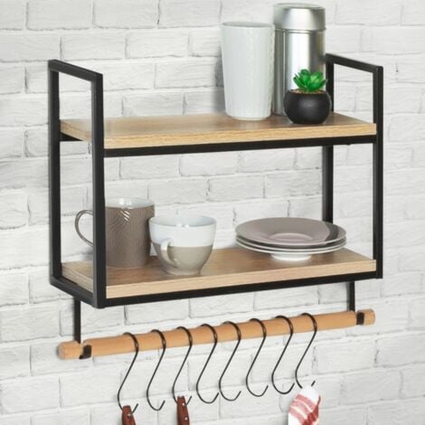 Mensola a muro con ganci DETROIT design industriale
