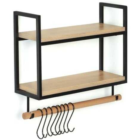 Mensola a muro con ganci DETROIT design industriale