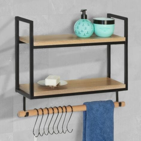 Mensola a muro con ganci DETROIT design industriale