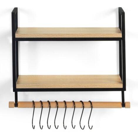 Mensola a muro con ganci DETROIT design industriale