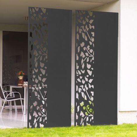 Pannello decorativo universale 160 x 60 CM FLOWER grigio semi-traforato sul  lato