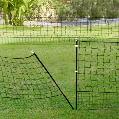 Kit di recinzione in rete per polli da 12 M con 6 pali a doppia punta
