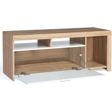 Porta TV armadio in legno e bianco MALO