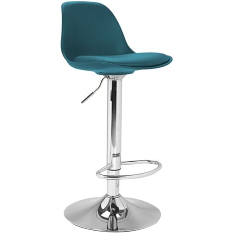 Set di 4 sgabelli da bar KARL grigio scuro, blu anatra, bianco e nero