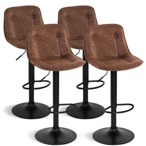 Set di 4 sgabelli da bar DENVER marrone vintage