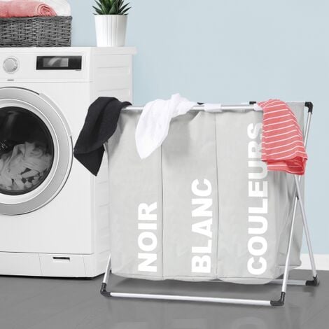 cesto portabiancheria scomparti mobile biancheria sporca con ruote cesta  panni sporchi salvaspazio porta per bagno ceste pieghevole cesti grande  cestino bucato cestone lavanderia bidone laundry basket : : Casa e  cucina