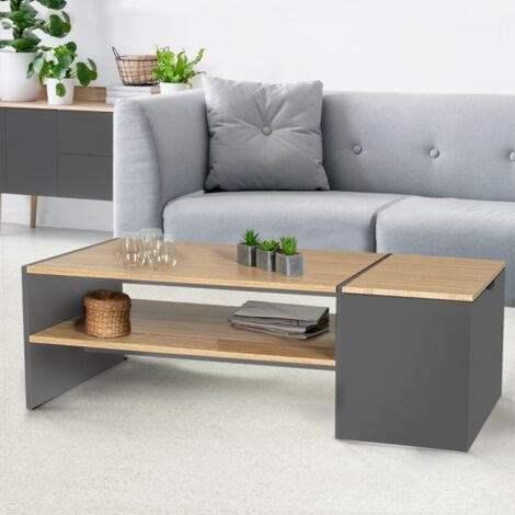 Tavolo basso da bar contemporaneo IZIA con contenitore grigio e legno