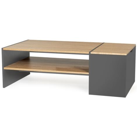 Tavolo basso da bar contemporaneo IZIA con contenitore grigio e legno