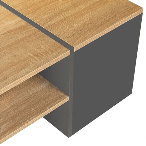 Tavolo basso da bar contemporaneo IZIA con contenitore grigio e legno