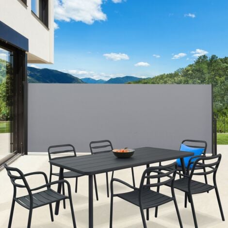 Tenda sole laterale retrattile 180 x 400 cm grigio chiaro