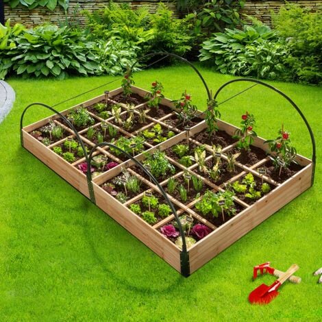Set di 2 piazze per orto 1,15x0,80 m 12 scomparti + coperture