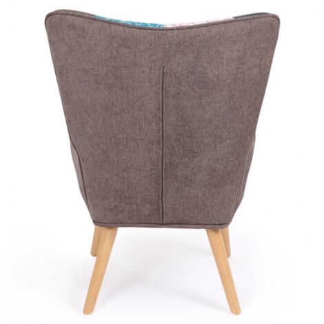 Poltrona scandinava IVAR in tessuto patchwork multicolore